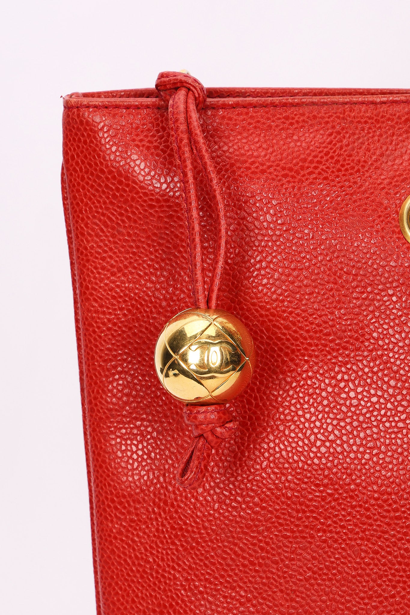 Chanel CC Perforated Tote Red Caviar 24K GP