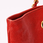 Chanel CC Perforated Tote Red Caviar 24K GP