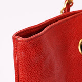 Chanel CC Perforated Tote Red Caviar 24K GP