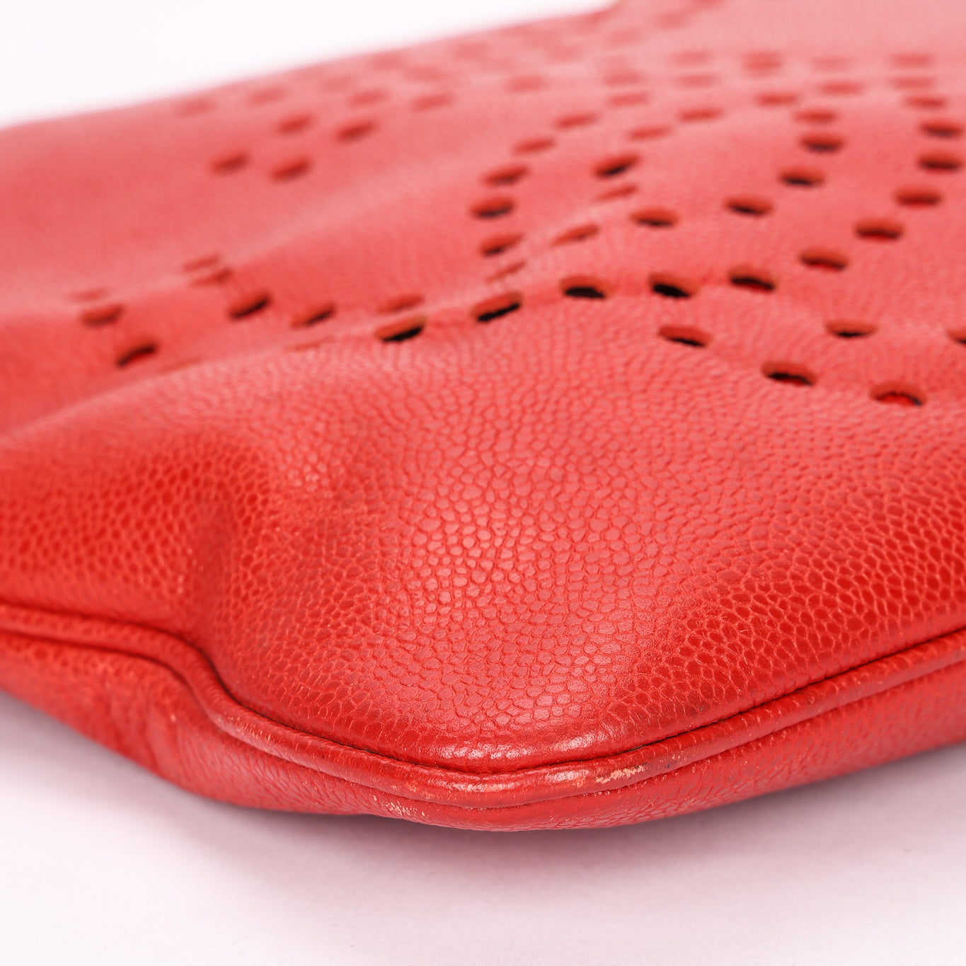 Chanel CC Perforated Tote Red Caviar 24K GP