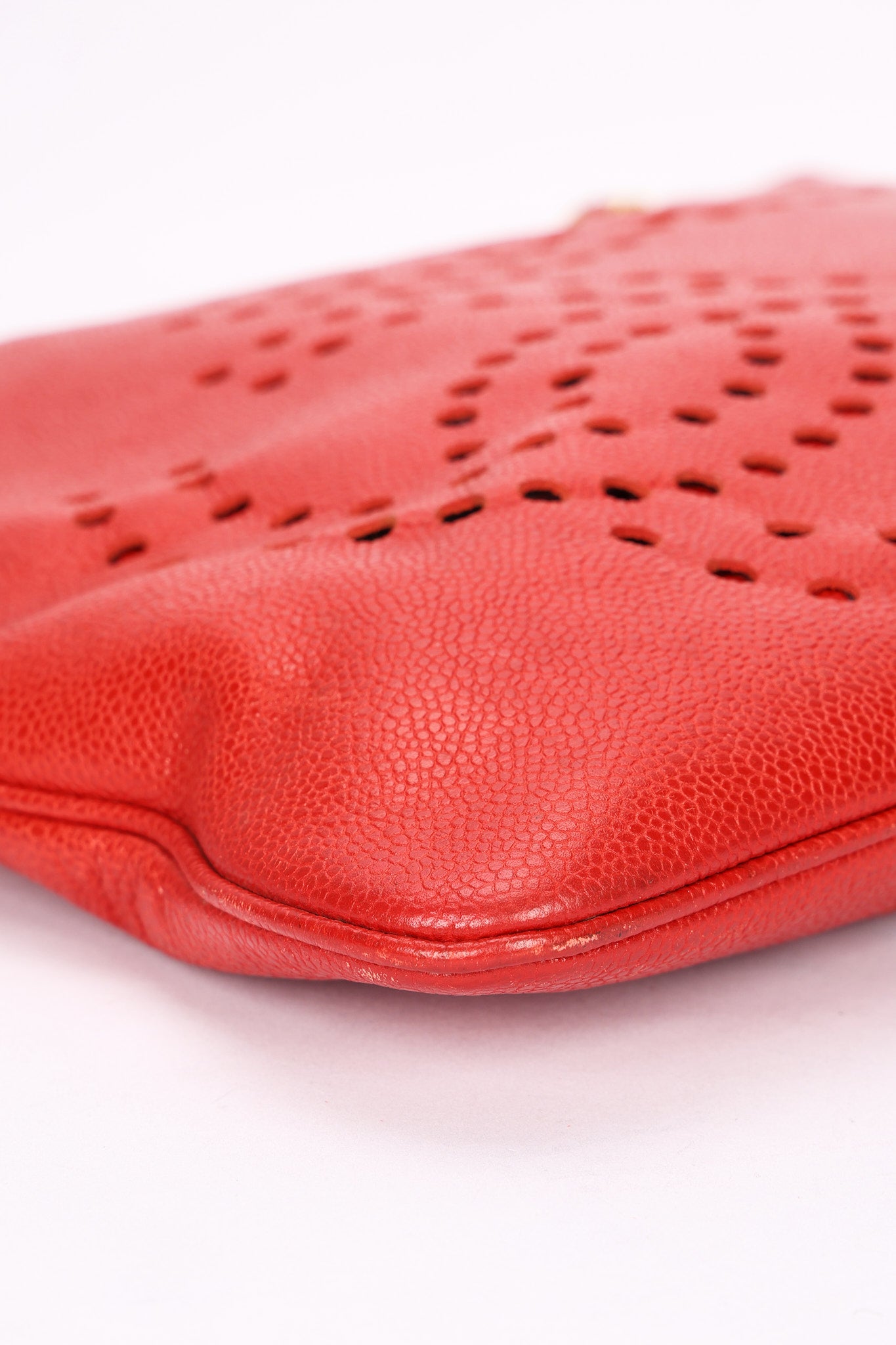 Chanel CC Perforated Tote Red Caviar 24K GP