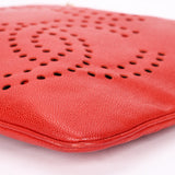 Chanel CC Perforated Tote Red Caviar 24K GP