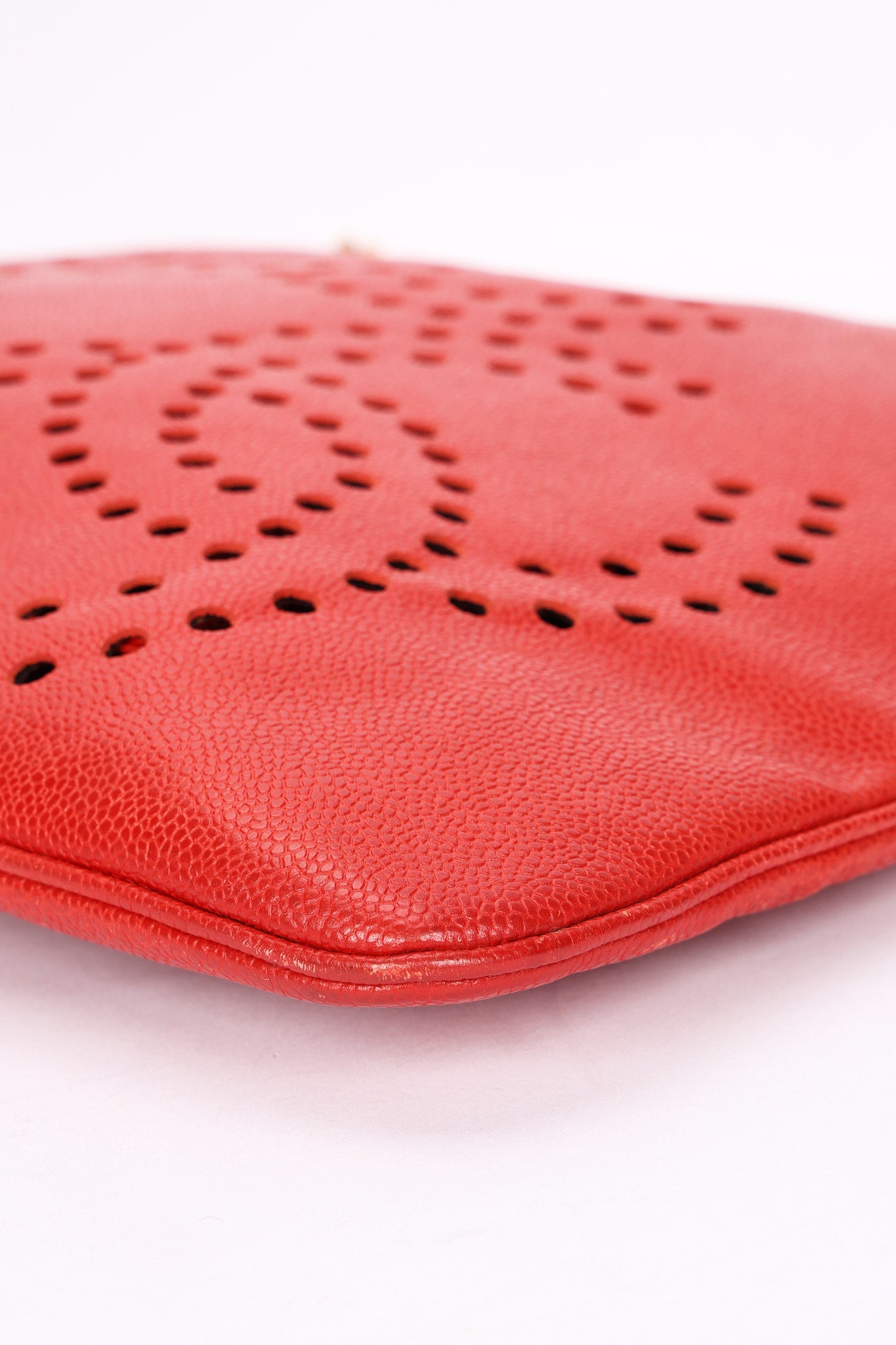 Chanel CC Perforated Tote Red Caviar 24K GP