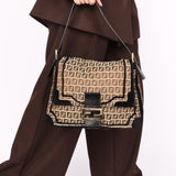 Fendi Zucchino Velvet Trim Mamma Forever Baguette GHW