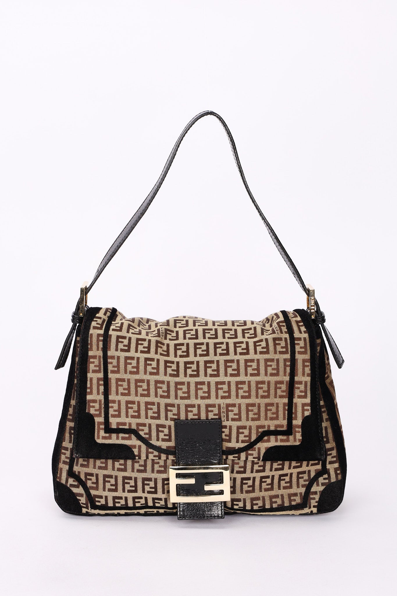 Fendi Zucchino Velvet Trim Mamma Forever Baguette GHW