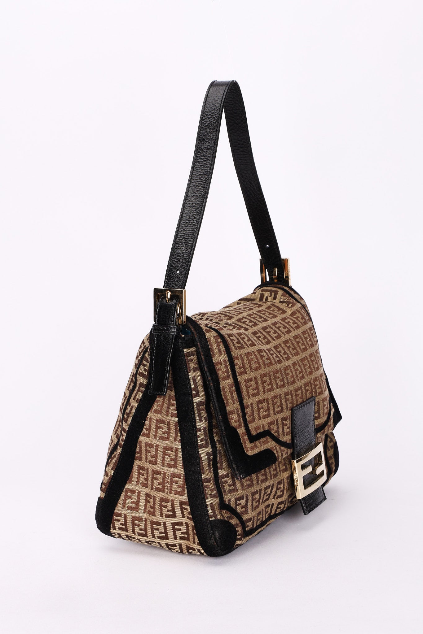 Fendi Zucchino Velvet Trim Mamma Forever Baguette GHW