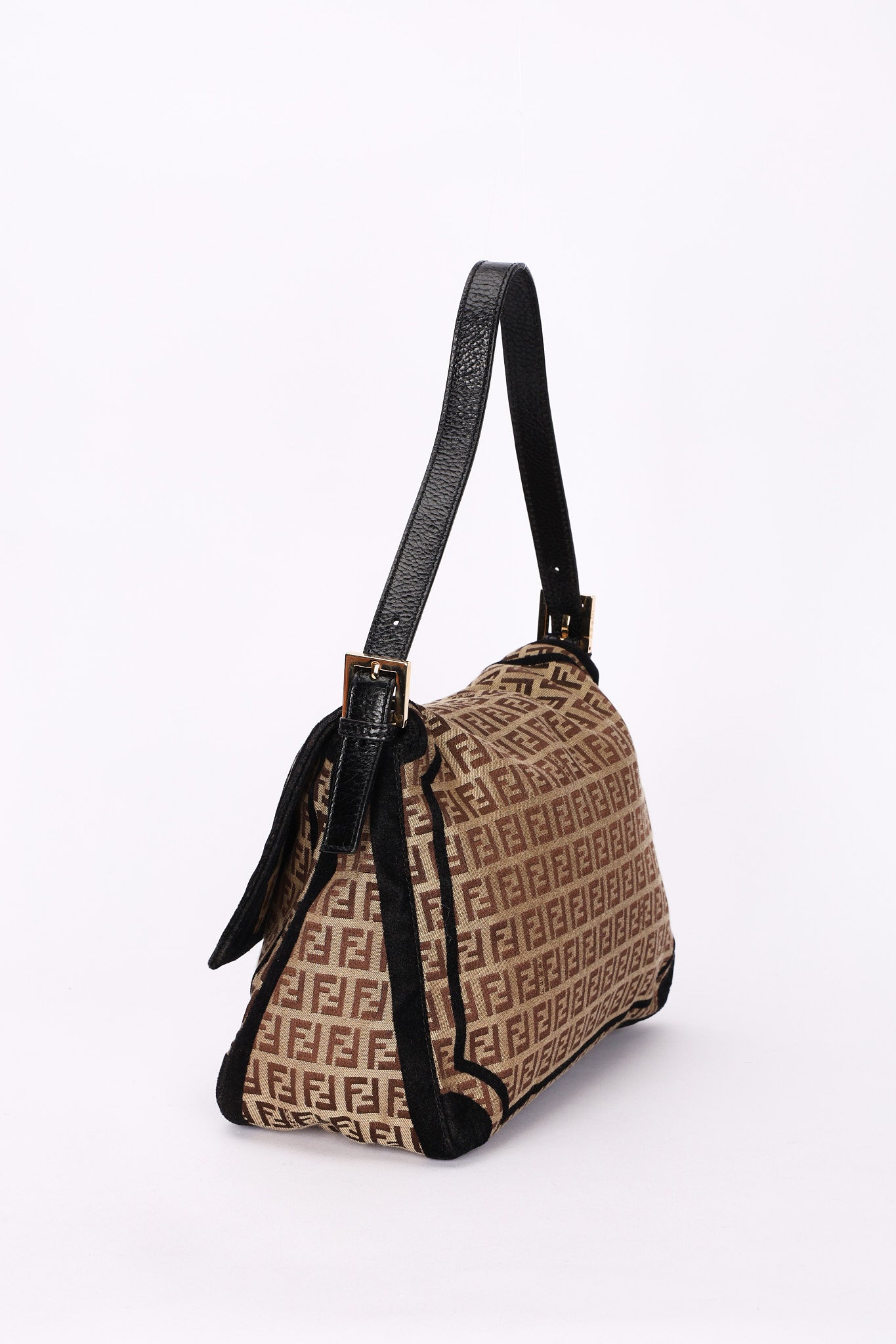 Fendi Zucchino Velvet Trim Mamma Forever Baguette GHW