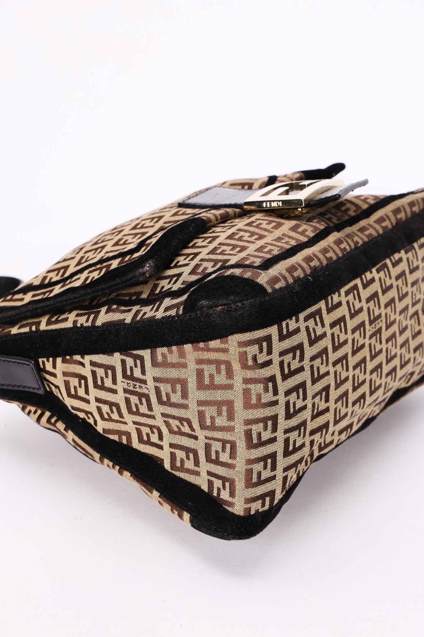 Fendi Zucchino Velvet Trim Mamma Forever Baguette GHW