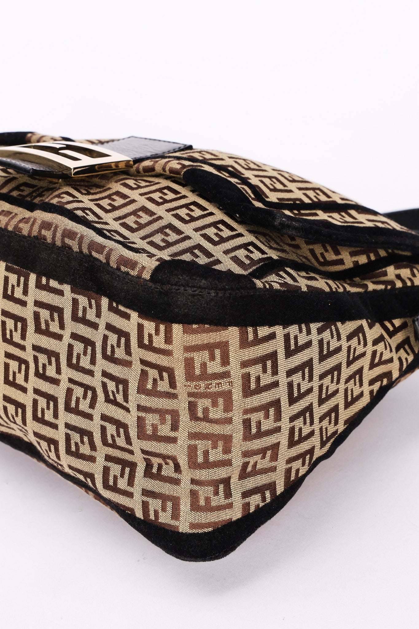 Fendi Zucchino Velvet Trim Mamma Forever Baguette GHW