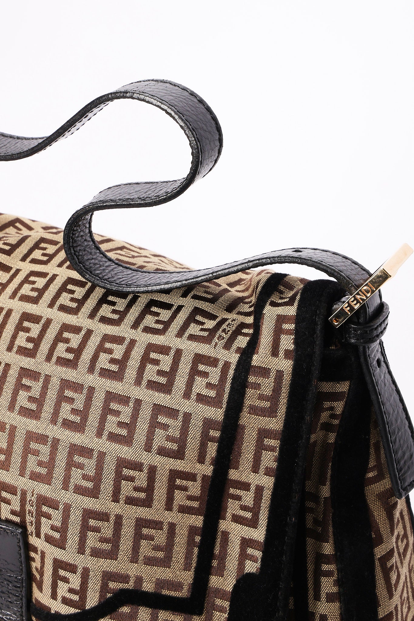 Fendi Zucchino Velvet Trim Mamma Forever Baguette GHW