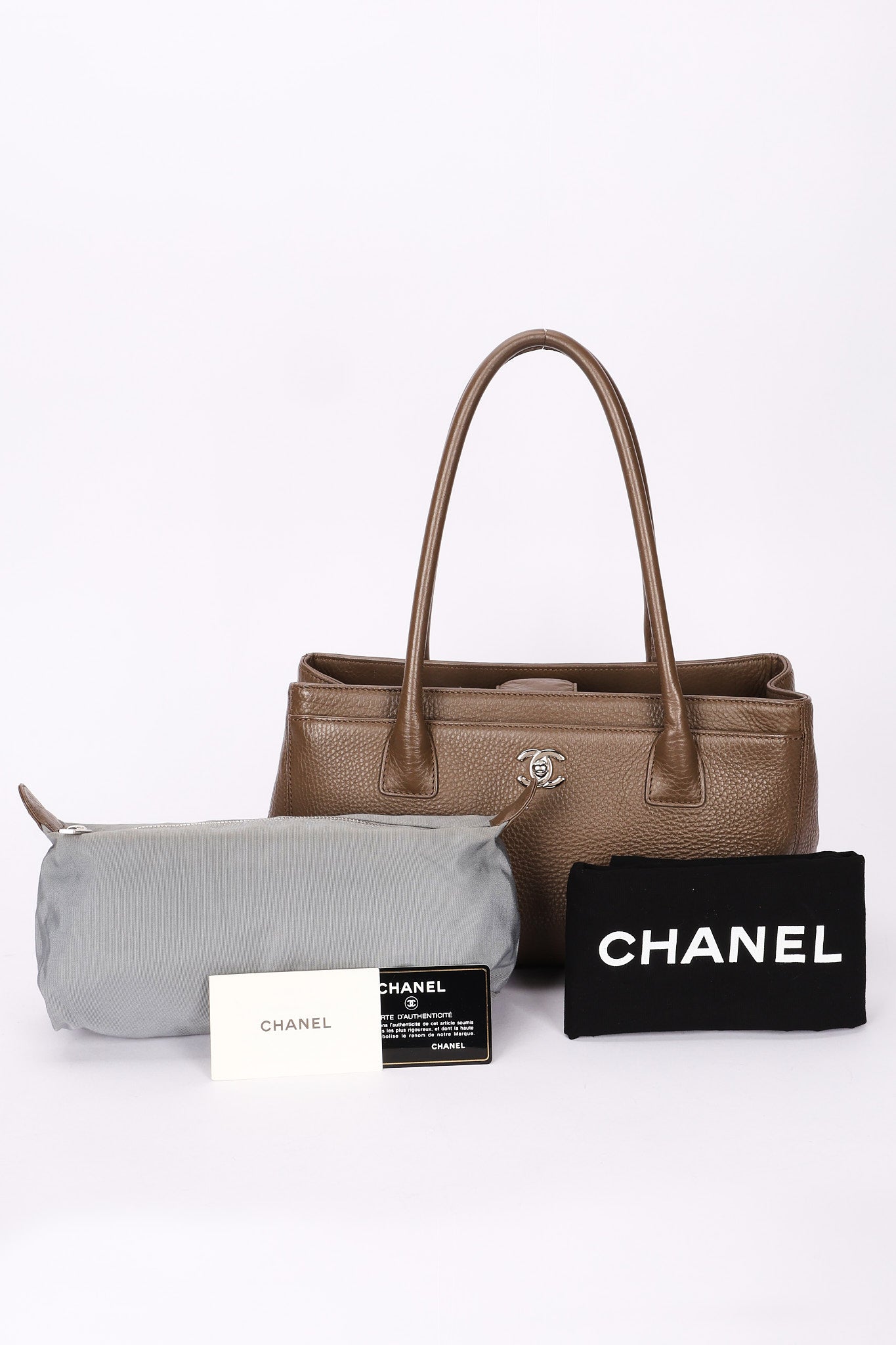 Chanel Cerf Executive Tote Taupe Caviar SHW