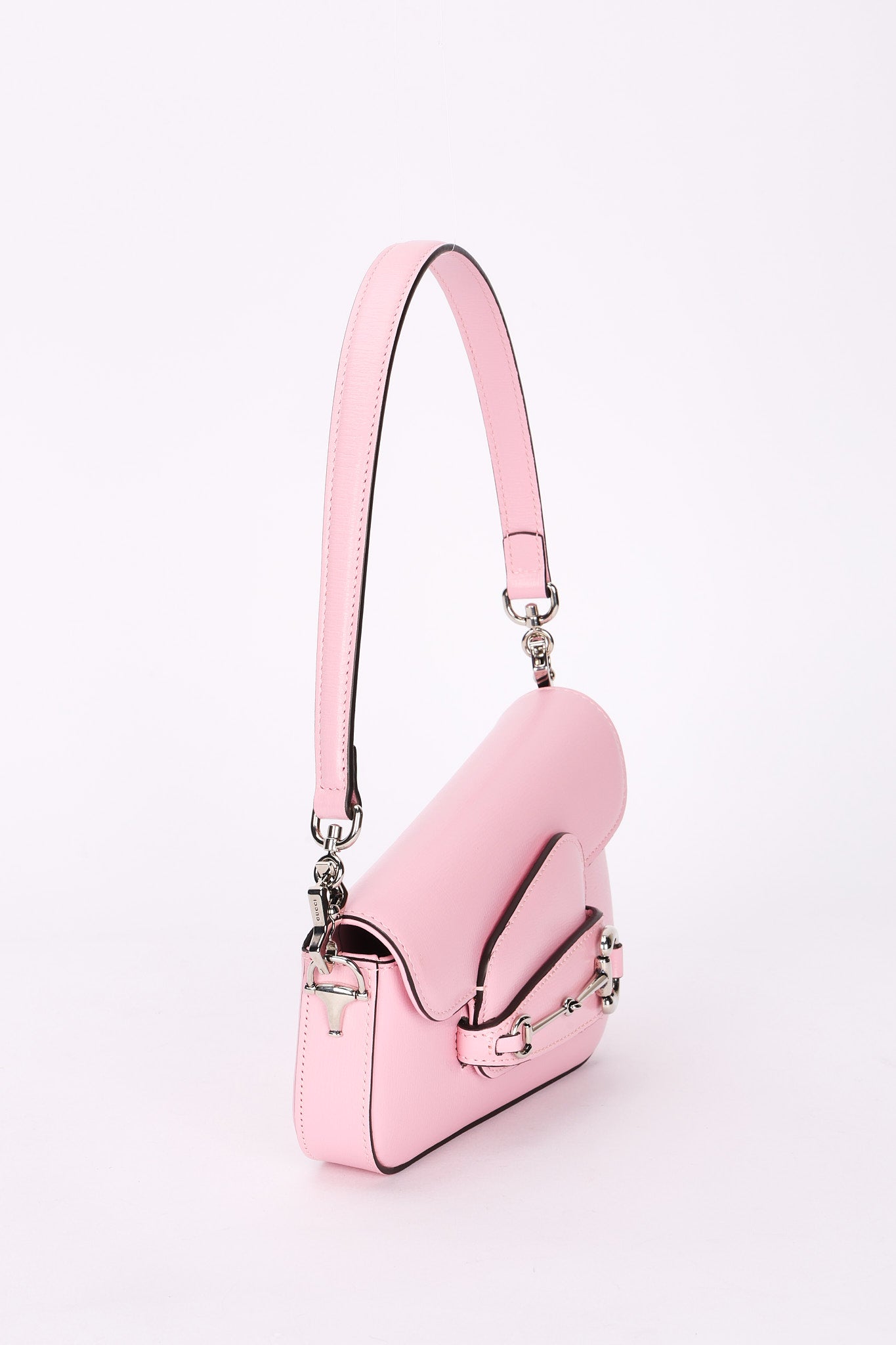 Gucci Mini Horsebit 1955 Asymmetric Shoulder Bag Pink