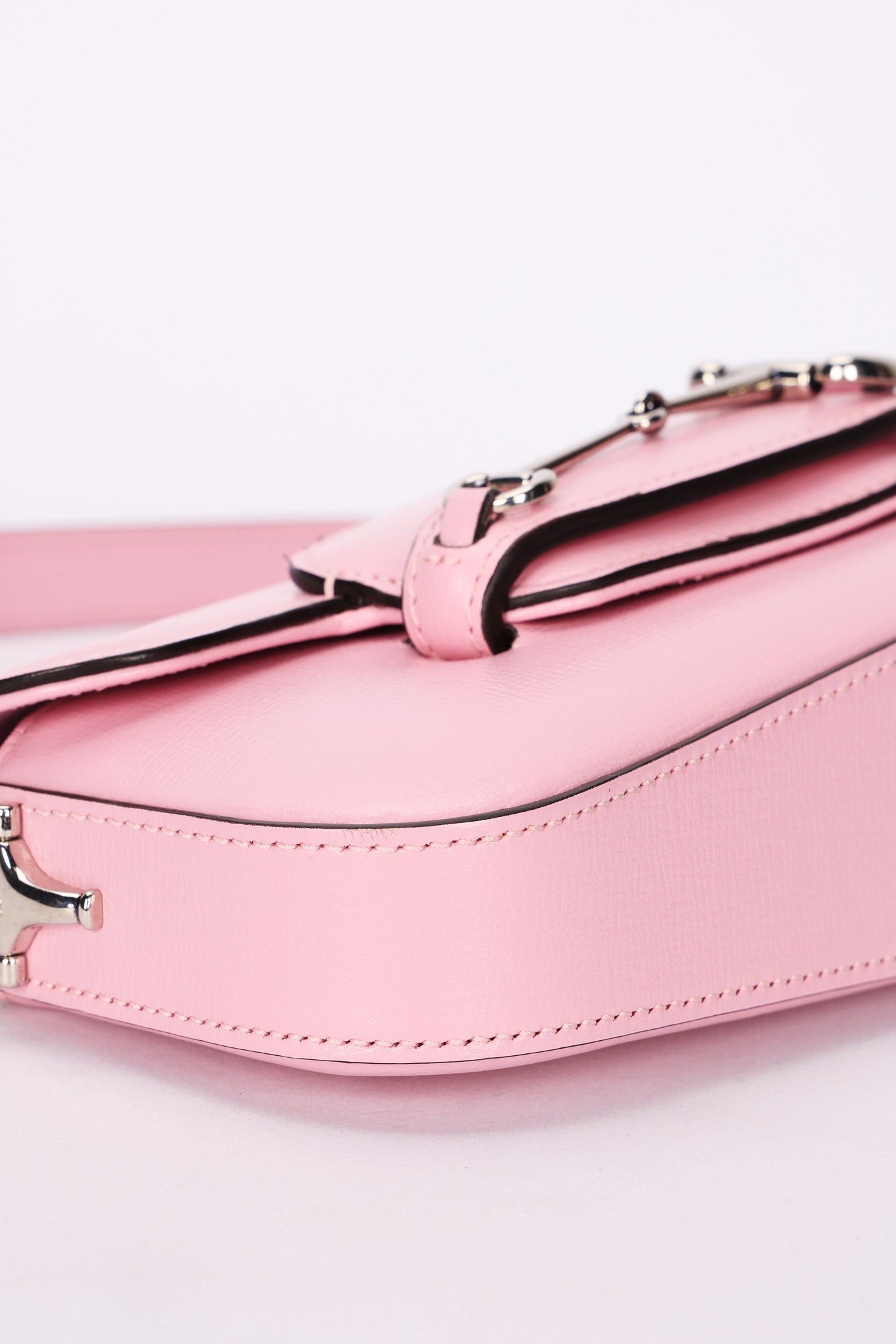 Gucci Mini Horsebit 1955 Asymmetric Shoulder Bag Pink
