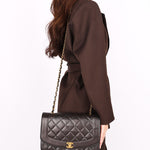 Chanel Medium Diana Flap Black Lambskin 24K GP