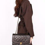 Chanel Medium Diana Flap Black Lambskin 24K GP