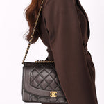 Chanel Medium Diana Flap Black Lambskin 24K GP