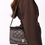 Chanel Medium Diana Flap Black Lambskin 24K GP