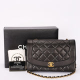 Chanel Medium Diana Flap Black Lambskin 24K GP