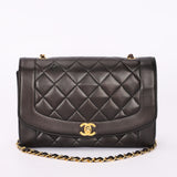 Chanel Medium Diana Flap Black Lambskin 24K GP