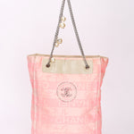 Chanel Ginza Pearl Tote Pink Canvas SHW