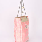 Chanel Ginza Pearl Tote Pink Canvas SHW