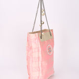 Chanel Ginza Pearl Tote Pink Canvas SHW