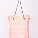 Chanel Ginza Pearl Tote Pink Canvas SHW