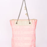 Chanel Ginza Pearl Tote Pink Canvas SHW
