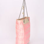 Chanel Ginza Pearl Tote Pink Canvas SHW