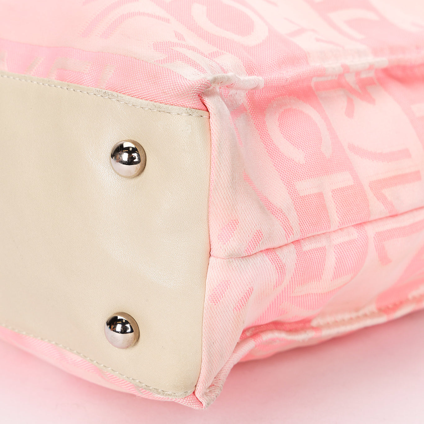 Chanel Ginza Pearl Tote Pink Canvas SHW