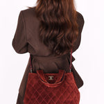 Chanel Trapezoid Tote Bordeaux Suede RHW