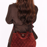 Chanel Trapezoid Tote Bordeaux Suede RHW