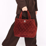 Chanel Trapezoid Tote Bordeaux Suede RHW