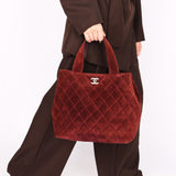 Chanel Trapezoid Tote Bordeaux Suede RHW