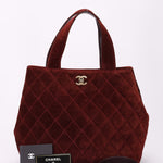 Chanel Trapezoid Tote Bordeaux Suede RHW