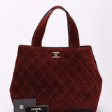Chanel Trapezoid Tote Bordeaux Suede RHW