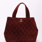 Chanel Trapezoid Tote Bordeaux Suede RHW