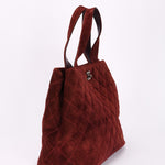 Chanel Trapezoid Tote Bordeaux Suede RHW