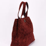 Chanel Trapezoid Tote Bordeaux Suede RHW