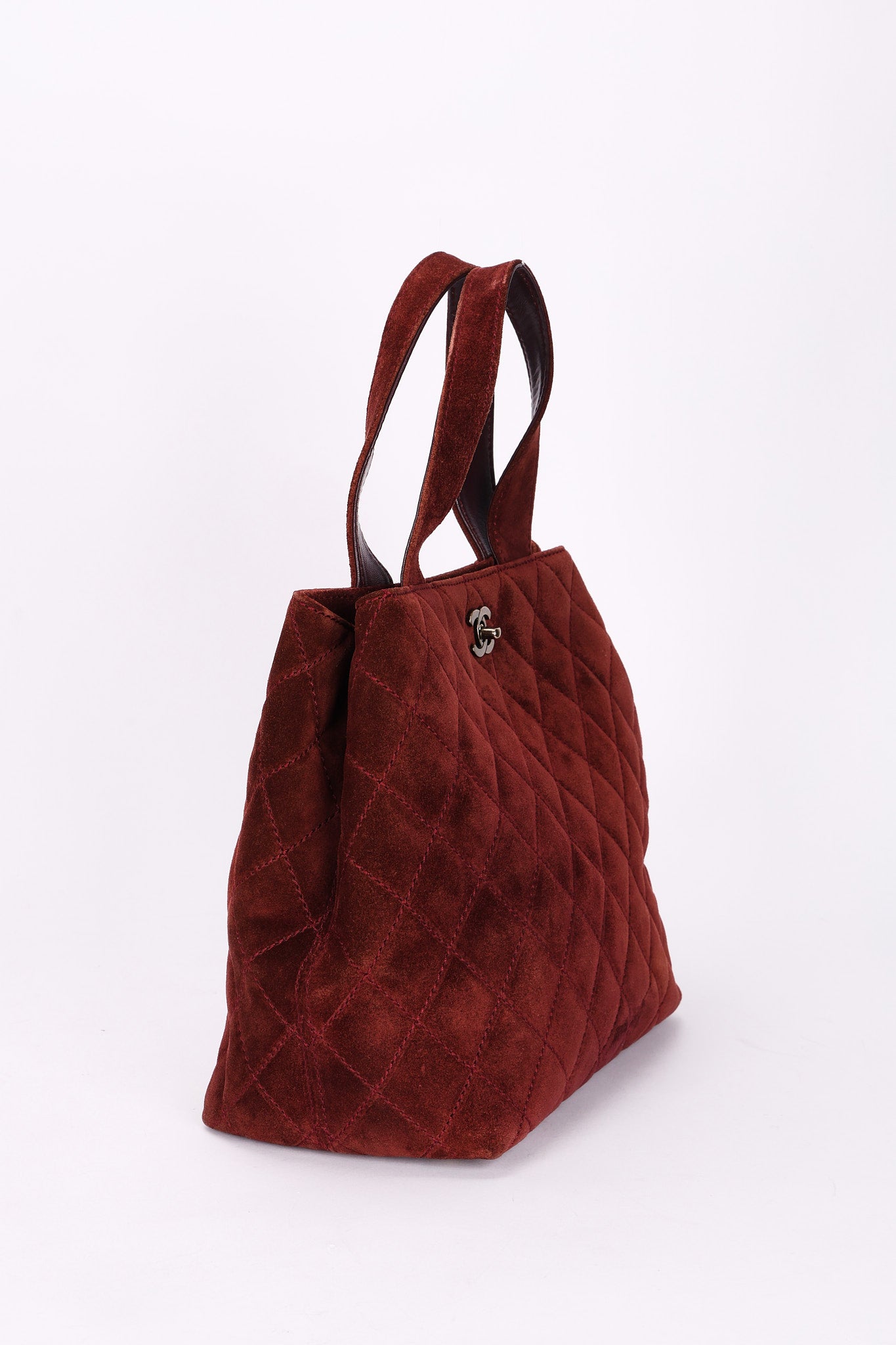 Chanel Trapezoid Tote Bordeaux Suede RHW