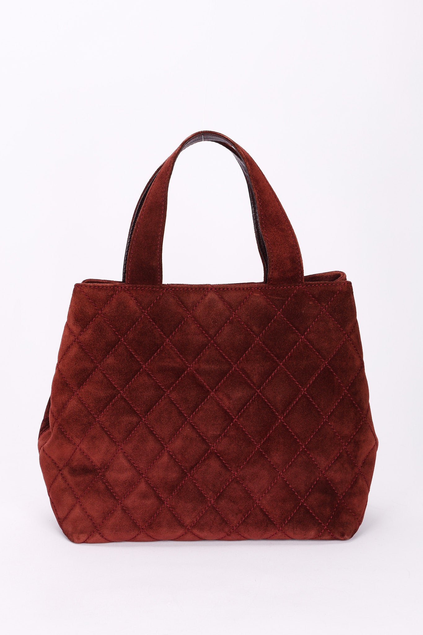 Chanel Trapezoid Tote Bordeaux Suede RHW