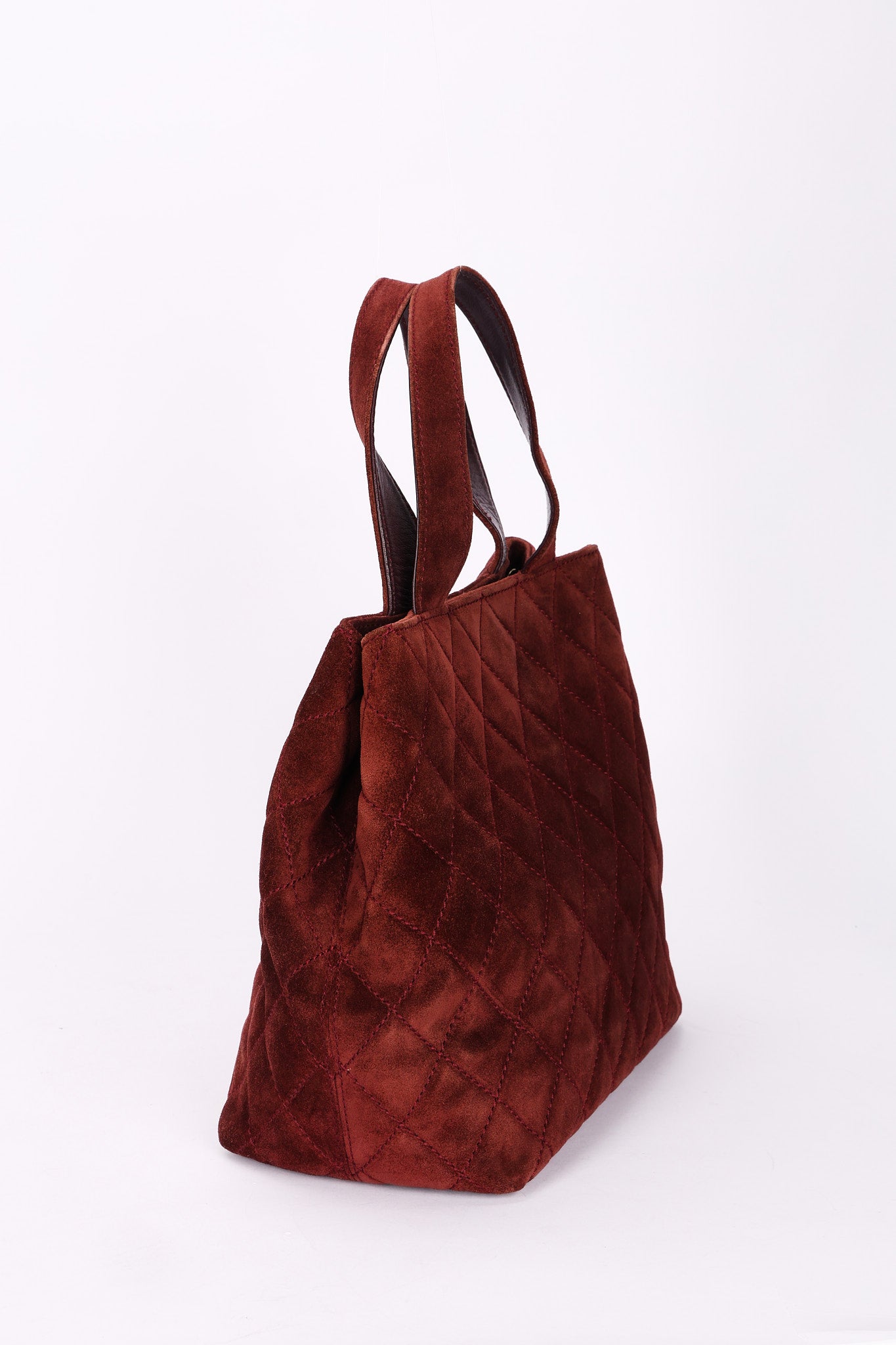 Chanel Trapezoid Tote Bordeaux Suede RHW