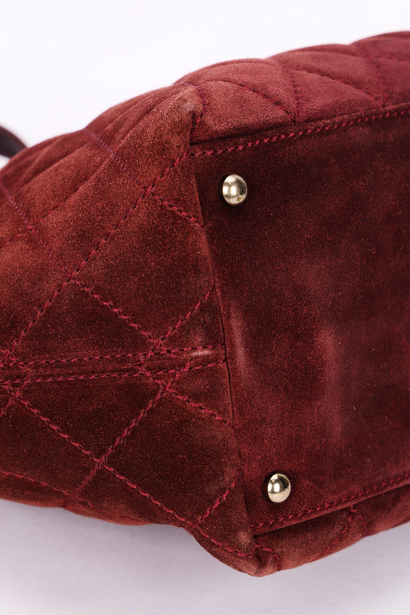 Chanel Trapezoid Tote Bordeaux Suede RHW