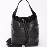 Chanel Square Stitch Bucket Bag Black Lambskin DSHW