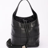 Chanel Square Stitch Bucket Bag Black Lambskin DSHW