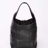 Chanel Square Stitch Bucket Bag Black Lambskin DSHW