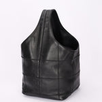 Chanel Square Stitch Bucket Bag Black Lambskin DSHW