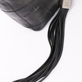 Chanel Square Stitch Bucket Bag Black Lambskin DSHW