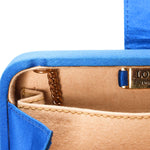 Loewe Tassel Box Clutch with Chain Cobalt Blue Satin