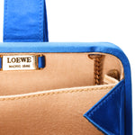 Loewe Tassel Box Clutch with Chain Cobalt Blue Satin